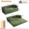 78.7" Corduroy Convertible Couch - Folding sofa bed with 2 pillows, no assembly required. Perfect for living room, bedroom & dorm. - 2 of 4