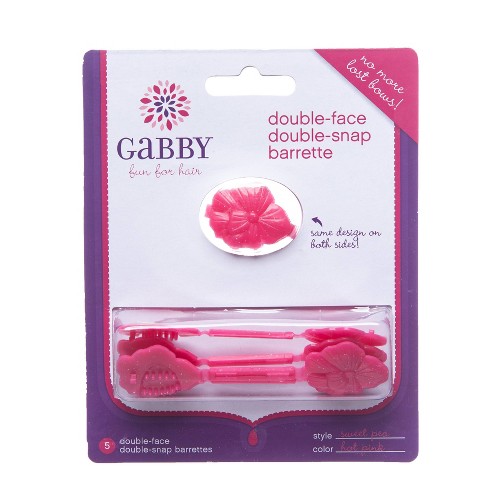 Gabby Double Face Double Snap Barrette Hot Pink Target