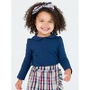 RuffleButts Toddler Girls Peter Pan Collar Long Sleeve Top - 3 of 4