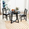 Tangkula 3-Piece Dining Table Set for 2 w/ 2 PU Leather Chairs for Small Space Black - 2 of 4