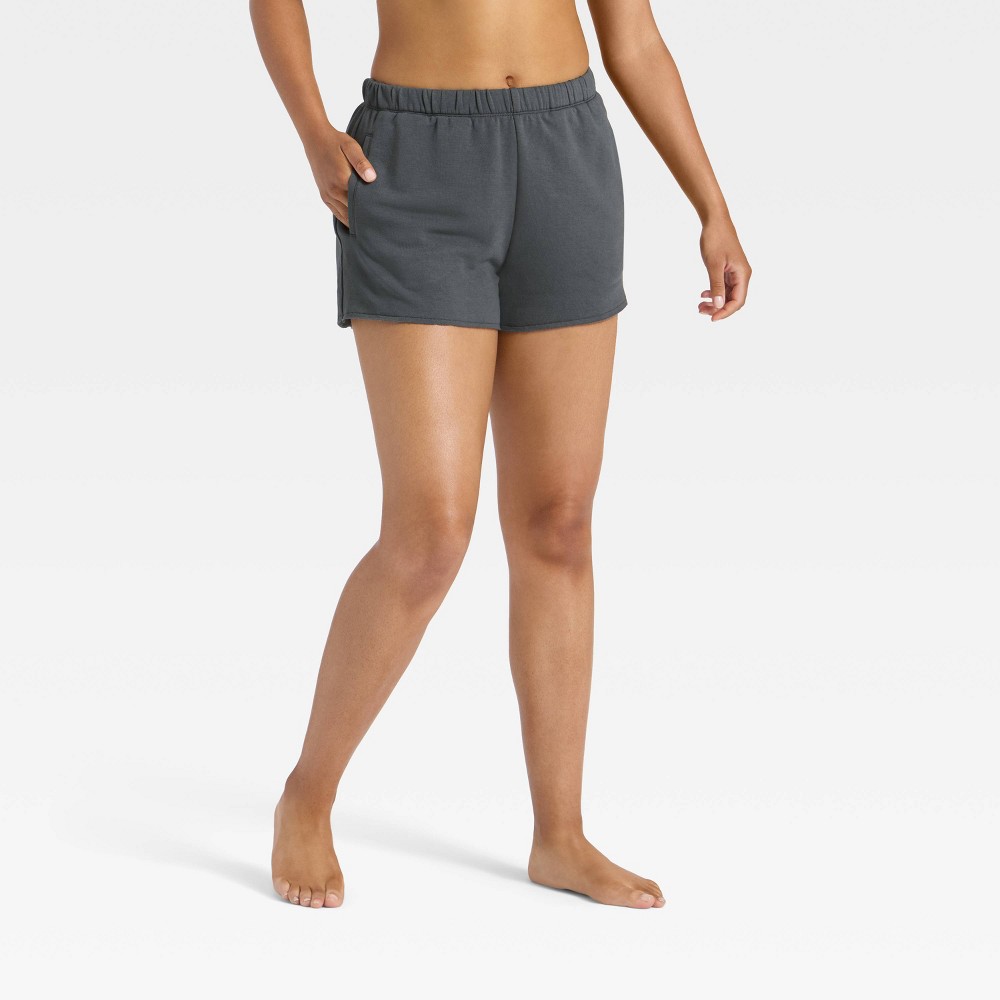 Women's PeachySoft French Terry Fleece Lounge Shorts - Wild Fable™ Black S