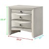 1pc Contemporary Neutral White Finish Curved Drawer Fronts Storage Drawers Nightstand Wooden - 4 of 4
