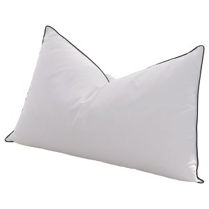 Itopfox Flat Feather Down Pillows for Sleeping Queen Size, Thin Hotel Pillow with Airyfil Fillings, Soft Bed Pillow for Stomach, Back Sleepers - 1 of 4