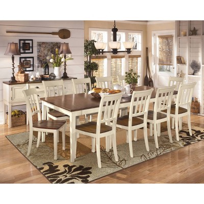 Cottage Charm Two-Tone Wooden Side Chair with Slat Back Design