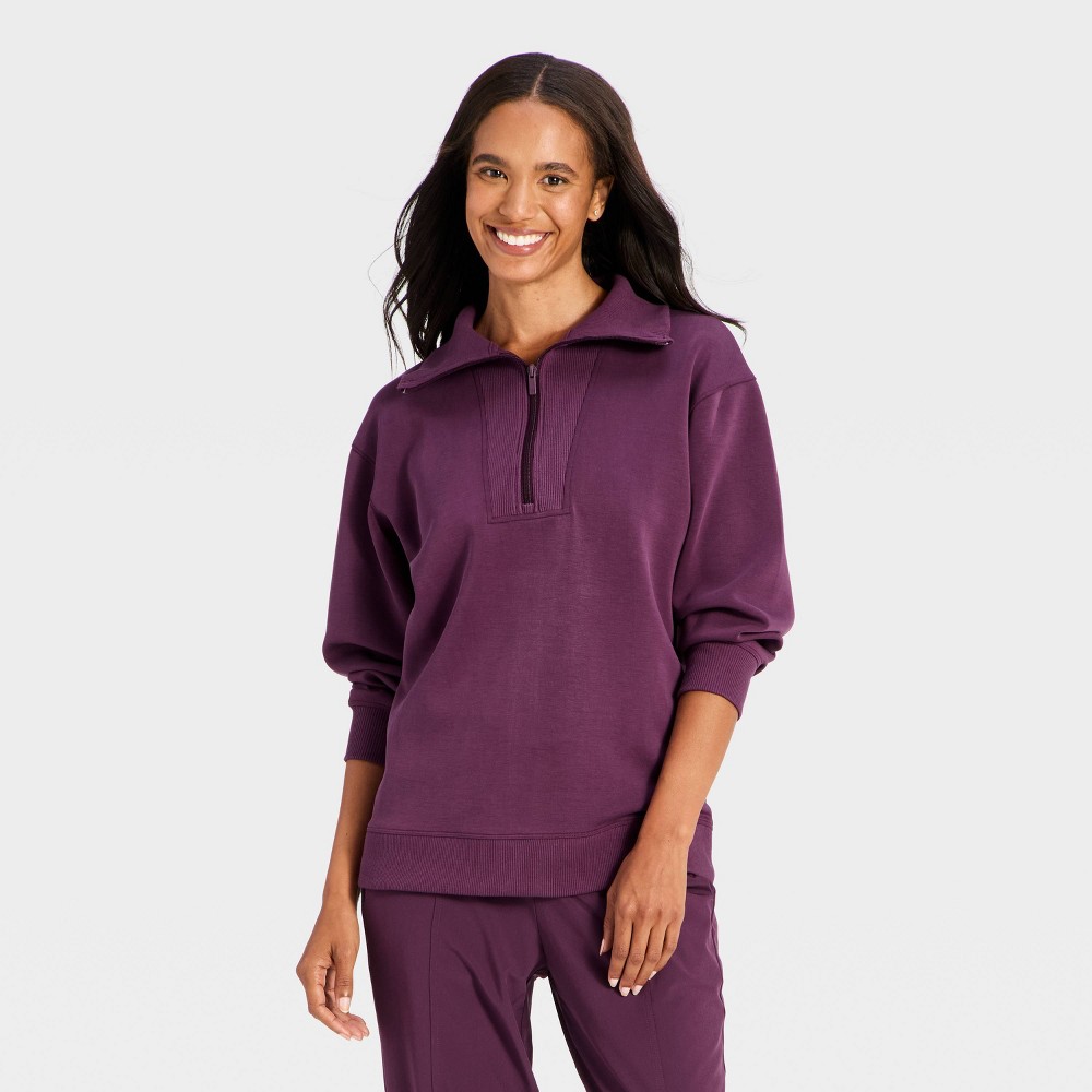 Women's Airy Sleek 1/2 Zip Pullover - All In Motion™ Dark Purple XS