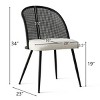 Modern Black Rattan Dining Chairs Set Of 4 Bouclé Dining Chair Cane Back Dining Room Chairs With Metal Leg,Upholstered Armless Dining Chair-Cuddlewood - 4 of 4