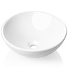 Miligore 16" Round White Ceramic Above Counter Bathroom Vessel Sink - 3 of 4