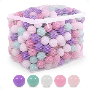 BalanceFrom Fitness 2.3 Inch Crush Proof Play Pit Balls with Reusable Mesh Storage Bag for Playpens, Bounce Houses, and Kiddie Pools - 1 of 4