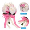 Unique Bargains Wedding Flowers Greenery Handmade Artificial Bridal Bouquets 1 Pc - 4 of 4