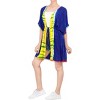 LA LEELA Women's Summer Holiday Beachwear Mini Bathing Suit Front Open Slouchy Vacation Swimwear Coverups Duster Cardigans 2X-3X Blue, Tie Dye Design - 4 of 4