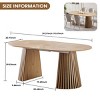 39.4-70.9" Extendable Oval Dining Table with Slatted Double Pedestal,Modern Space-Saving Table for 6-8 Person-Baofuwish - 4 of 4