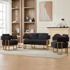 VASIP Modern Decorative Side Chair with Gold Metal Legs ,Plush Teddy Fleece Upholstery Sofa, No Wheels ,for Living Room,Office Reception,White - 3 of 4