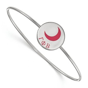 Black Bow Jewelry Sterling Silver Gamma Phi Beta Greek Life Bangle Bracelet 7 Inch - 1 of 3