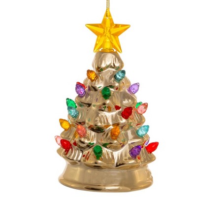 Kurt Adler 5.5 Inch Battery-Operated LED Gold Christmas Tree Ornament