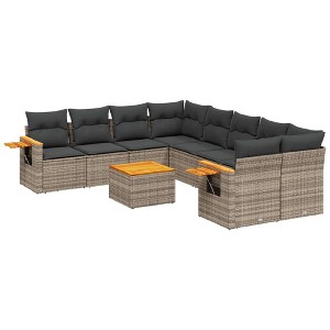 vidaXL Garden Sofa Set Gray - 1 of 4