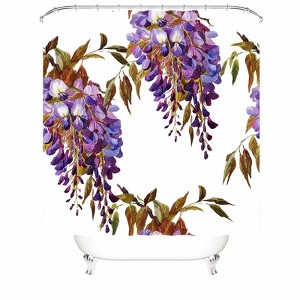 Purple Flower Shower Curtains for Bathroom Waterproof Fabric Bath Curtain Durable Soft Stylish Bathroom Decor 72x72 Inch - 1 of 1