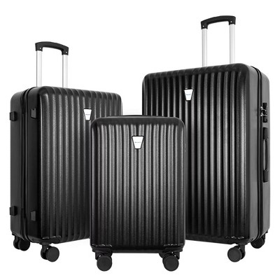 MAYEERTY 3pcs Luggage Set, Durable Hard Shell Suitcase Set With Double Spinner Wheels, Large Capacity Travel Trolley Case