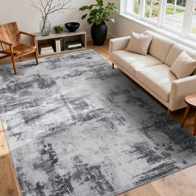 Area Rug Living Room Rug: Washable Modern Abstract Soft Thin Rug Indoor Floor No Slip Stain Resistant Carpet