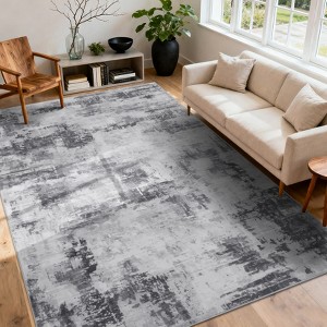 Area Rug Living Room Rug: Washable Modern Abstract Soft Thin Rug Indoor Floor No Slip Stain Resistant Carpet - 1 of 4