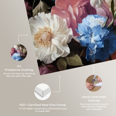 Elegant Realistic Floral Canvas Wall Art in Multicolor, 54" x 36"