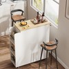 Kitchen Island with Storage, Retro Island Table with Glass Door Cabinet and Drawer, Coffee Bar Station with Spice Rack, White and Natural - 3 of 4
