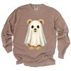 Watercolor Ghost Bear - Womens Garment Dyed Long Sleeve - 2 of 3