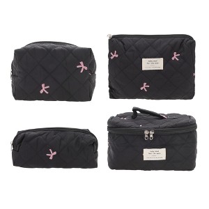 Unique Bargains Handheld Bow Embroidery Makeup Bag 4 Pcs - 1 of 4