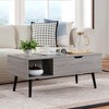 CENGHU 39" Wood Lift Top Coffee Table with Hidden Compartment and Storage Shelf, Dining Table with Wood Legs for Living Room, Reception Room, Grey - 2 of 4