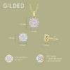 GILDED 1 CTTW Lab-Grown Diamond Round Necklace & Earring Set, Sterling Silver or 14K Gold-Plated, 18" Chain, Tarnish-Resistant, Gift-Boxed - 4 of 4