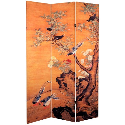 6 ft. Tall Double Sided Chinese Art Canvas Room Divider