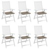 vidaXL Taupe Garden Chair Cushions Set of 6-15.7"x15.7"x1.2” Durable Oxford Fabric Seat Cushions for Outdoor Living Space - 4 of 4