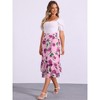 INSPIRE CHIC Women's Chiffon Elastic Waist Ruffle Tiered Flowy Midi Floral Printed Skirts - 3 of 4