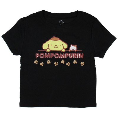 Pom Pom Purin Womens Pom & Muffin Pawprints Adult Baby Crop T-Shirt