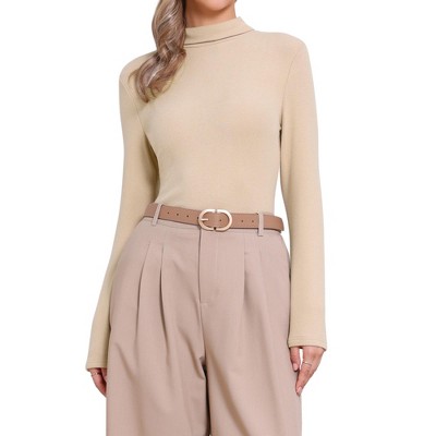 INSPIRE CHIC Women's Long Sleeve Mock Turtle Neck Trendy Casual Sweater