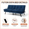 MUUEGM 68” Convertible Futon Sofa Bed| Upholstered Small Futon Couches with 3-Position Adjustable Backrest - 3 of 4