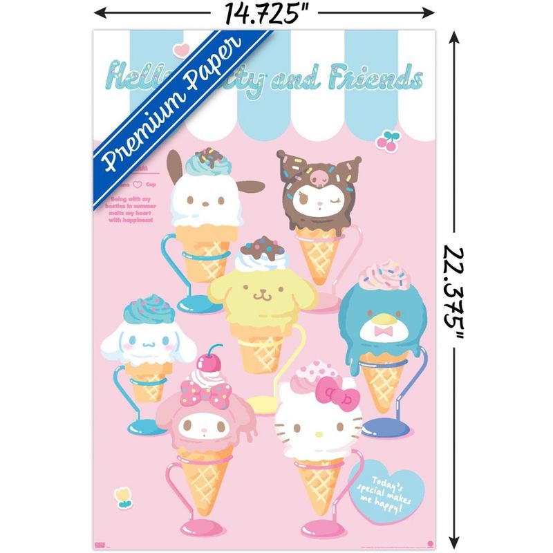 Trends International Hello Kitty and Friends: 24 Ice Cream Parlor - Group Unframed Wall Poster Prints, 3 of 7