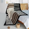 Slickblue Art of Life Patchwork Stripes Throw Blanket, 61x86.6 inches, Soft Faux Fur Front, Plush Back - 2 of 3