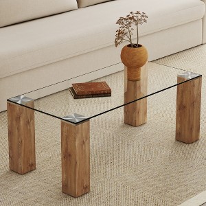 Round Clear Glass Dining Table With A Unique Shape For 4-6 People, Gold Metal Legs, Suitable For Desks, Kitchens, Terraces, Dining Rooms. - 1 of 4