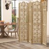 Lirago 68 in. Wood indoor Privacy Screens Garden Outdoor Fence 4 pieces Brown - 3 of 4