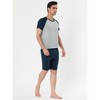 Lars Amadeus Mens Summer Solid Raglan Short Sleeve Shirt and Shorts Lounge Pajama Set - 4 of 4