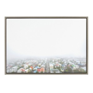 Kate and Laurel Sylvie Foggy Cityscape Framed Canvas by Alicia Abla - 1 of 4