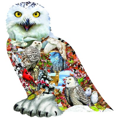 Sunsout Snowy Owl 650 pc Special Shape  Jigsaw Puzzle 96076