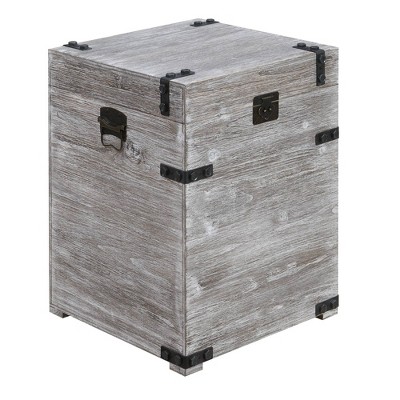 Laredo Storage Trunk End Table Weathered Gray - Breighton Home