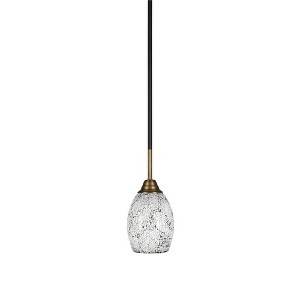 Toltec Lighting Paramount 1 - Light Pendant in  Matte Black/Brass with 5" Black Fusion Shade - 1 of 1
