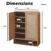 6-Tier Rattan Shoe Cabinet with Adjustable Shelves, 31.5" Modern Wooden Entryway Organizer for 24 Pairs-3irtyhousy - 4 of 4