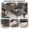 Modern Rectangular Dining Table for 6, Sintered Stone Top Kitchen Table, Curved Edge Table with Black Metal Legs-The Pop Home - 4 of 4