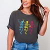 Simply Sage Market Three Skeletons Dancing Neon Garment Dyed Tee - 3 of 4