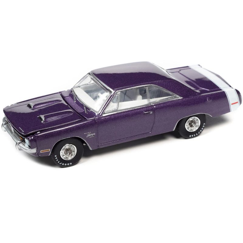1971 Dodge Dart Swinger 340 Special Plum Crazy Purple Metallic w/White Tail Stripe Ltd Ed 1/64 Diecast Model Car by Auto World, 2 of 4