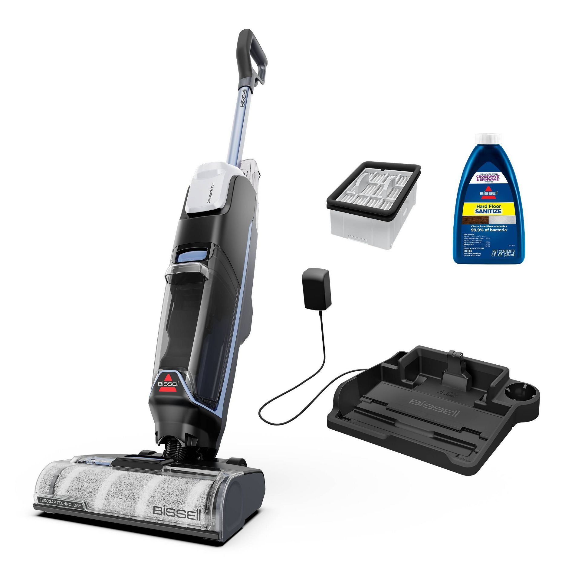 BISSELL CrossWave Edge Cordless Floor Polisher 4329 10.5" Cleaning Path Black/Blue