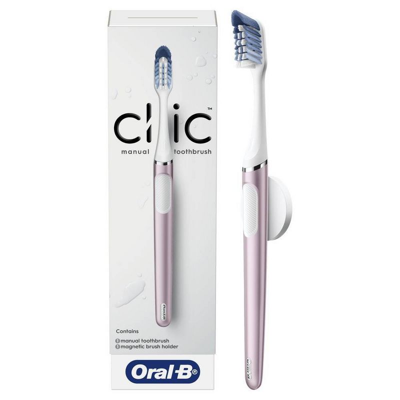 Oral-B Clic Starter Kit Metallic Rose Toothbrush, 1 of 12
